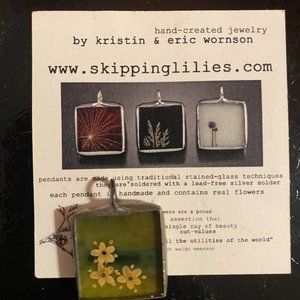 Botanical Jewelry Pendant:  Real Wildflowers